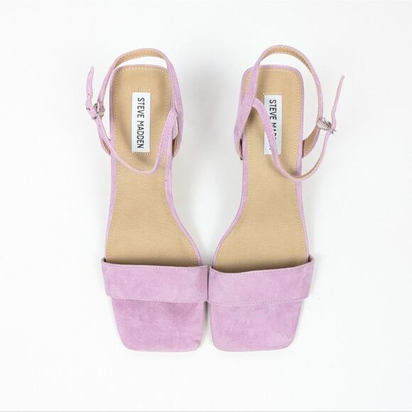 Steve Madden A Buzz Lilac Suede Block Heel Sandals Size 9.5 - Picture 4 of 10